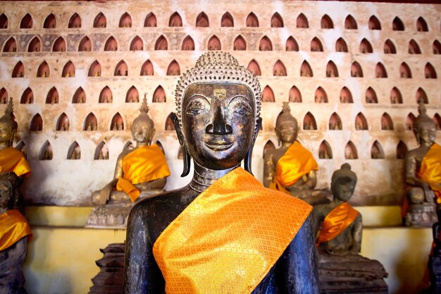 Image de Bouddha à Wat Si Saket à Vientiane, au Laos.