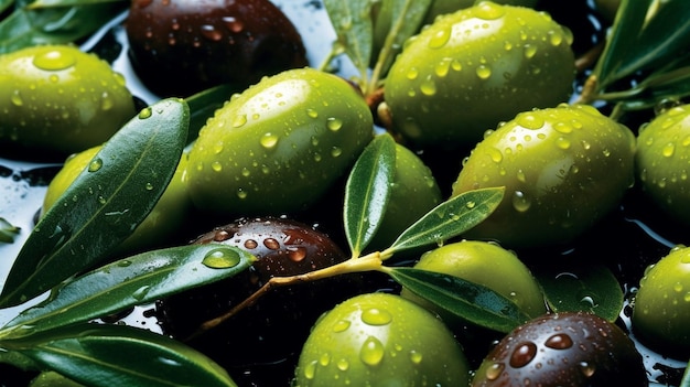 Une image d'un bouquet de figues avec des gouttes d'eau