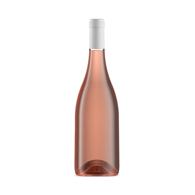 une image d'une bouteille de vin de rose isolée sur un fond blanc