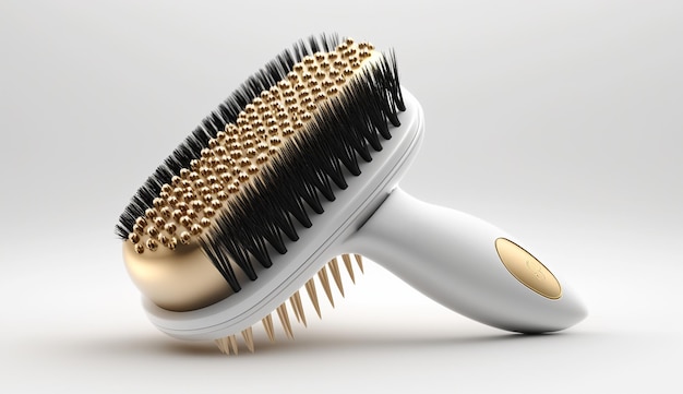 Image de brosse à cheveux de salon de beauté fond blanc AI Image générée