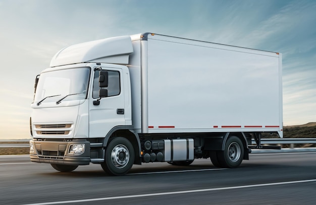 Une image d'un camion blanc sur une route