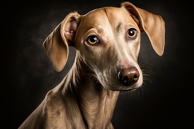 Photo image captivante du chien azawakh sur fond sombre mettant en valeur l'élégance et l'athlétisme de la race
