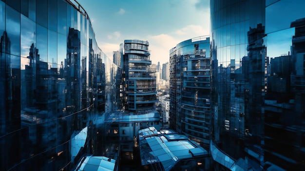 Une image captivante d'une ville du futur mettant en valeur son architecture innovante et l'intégration transparente de la technologie