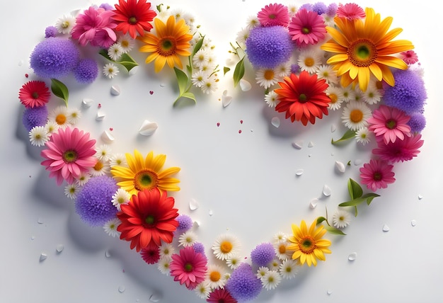 Image de capture d'écran d'ordinateur d'une magnifique bordure de cadre en forme de coeur d'amour floral accrochée à un mur