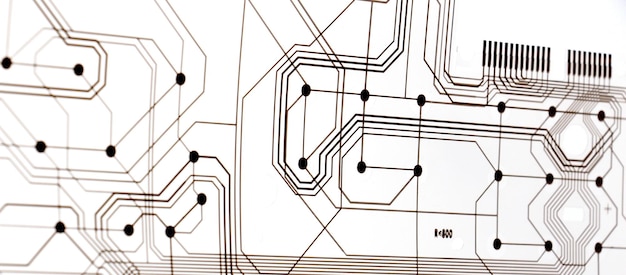 image d'une carte de circuit transparent d'un clavier d'ordinateur portable