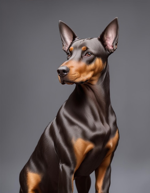 Photo image de chien dobermann générée à l'aide de l'ia