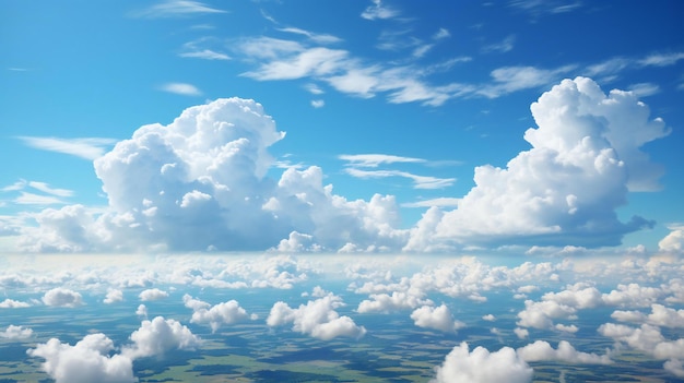 une image d'un ciel bleu avec des nuages et le ciel au-dessus