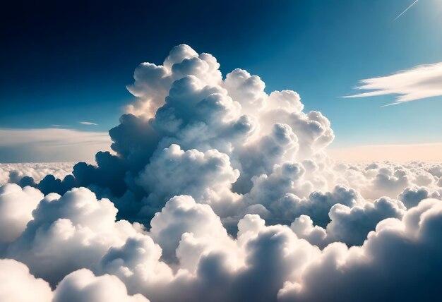 Photo une image d'un ciel avec des nuages et un oiseau volant dans le ciel