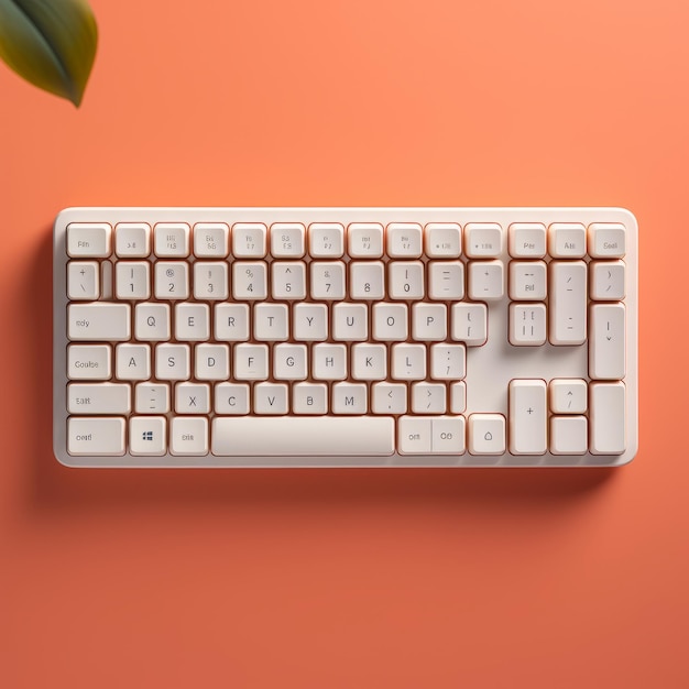 une image d'un clavier blanc sur fond orange