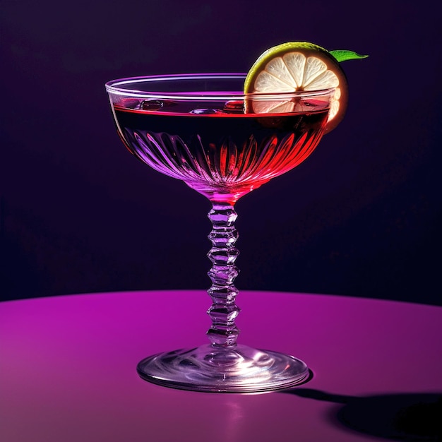 Image d'un cocktail violet foncé en été Coctelery bar