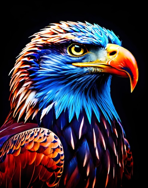 Photo une image colorée d'un aigle