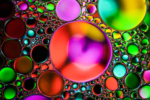 Une image colorée de bulles avec les mots le mot en bas