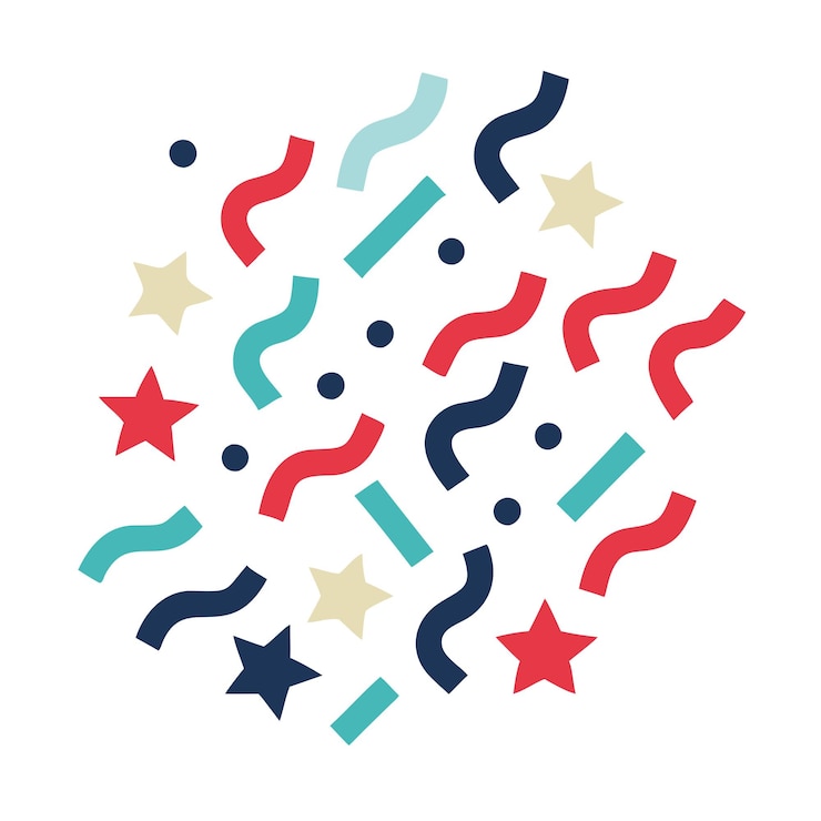 Photo une image colorée et festive de confettis et d'étoiles