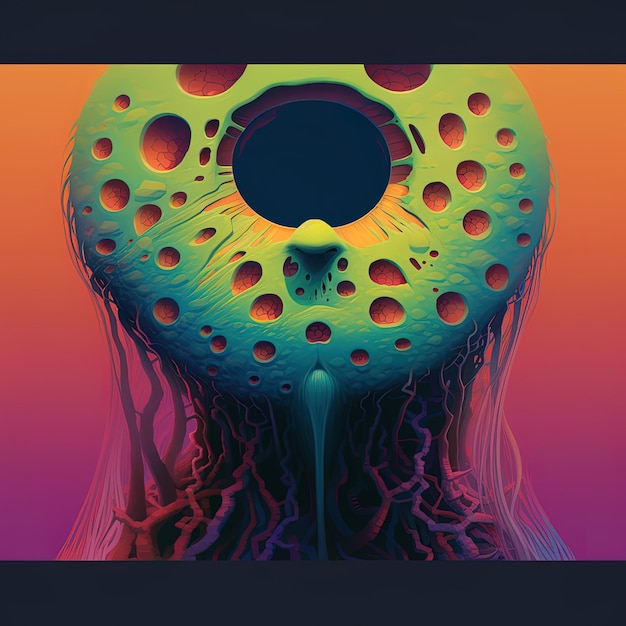 une image colorée d'une méduse avec le mot méduse dessus