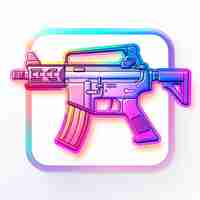 Photo une image colorée d'un pistolet qui dit armes à feu