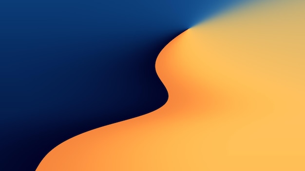une image colorée d'une plage avec une dune de sable bleu et orange