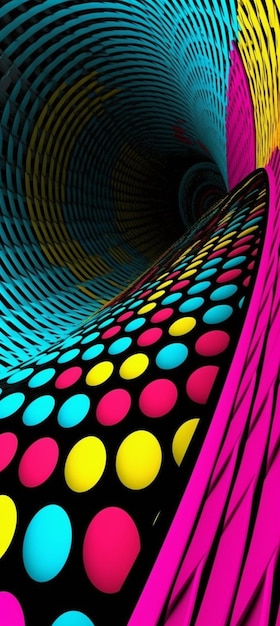 Une image colorée d'une spirale avec un motif coloré.