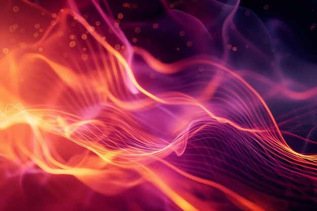 une image colorée d'une vague de couleur violette et orange avec la flamme violette