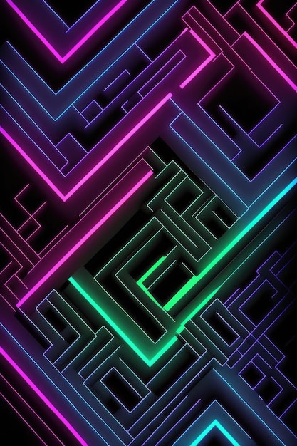 Une image colorée et vibrante d'un labyrinthe avec la lettre l dessus.