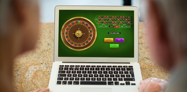 Image composite du jeu de roulette en ligne