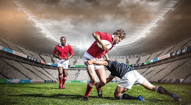 Photo image composite du stade de rugby