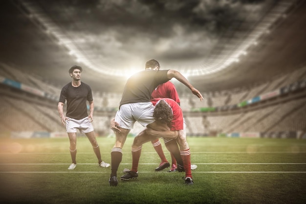 Image composite du stade de rugby