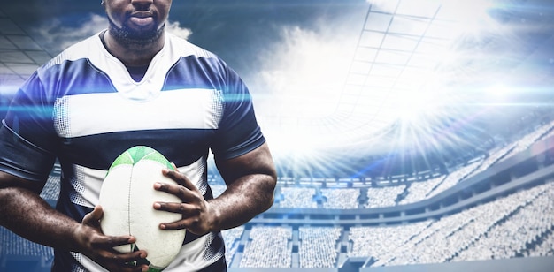 Image composite de joueur de rugby fort