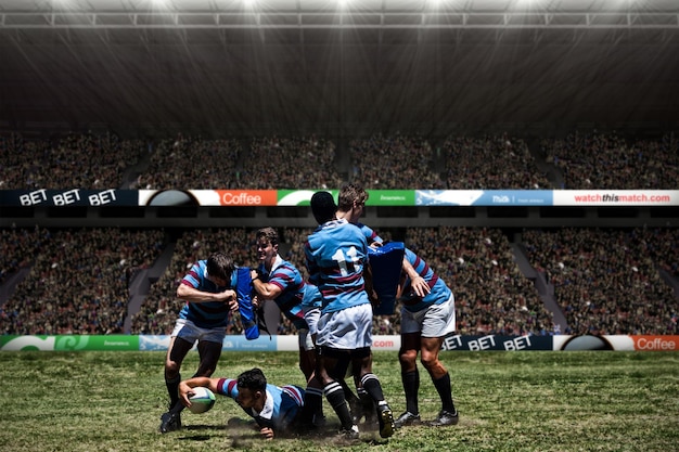 Image composite des joueurs de rugby