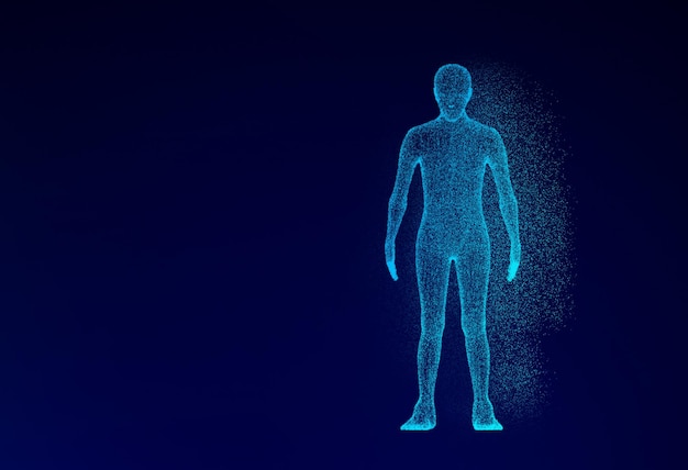 Image composite numérique d'un homme sur fond noir