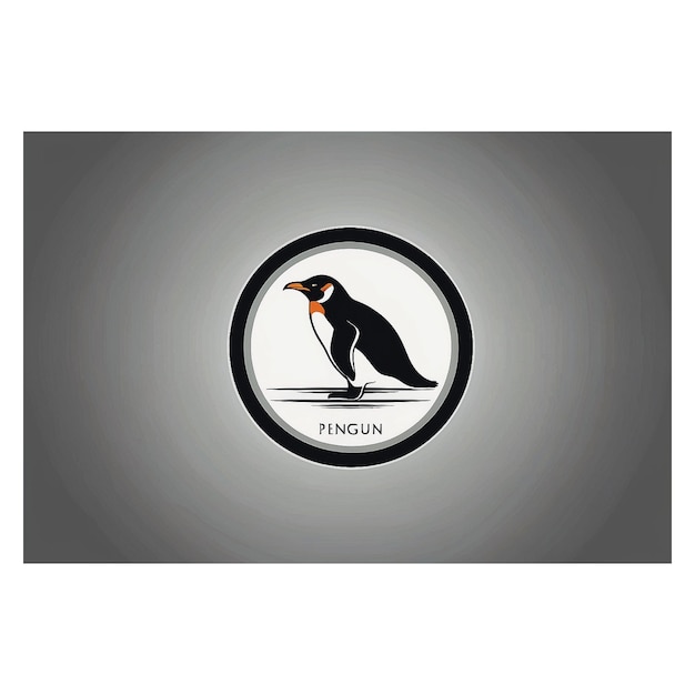 L'image de conception de l'icône du logo de la silhouette du pingouin