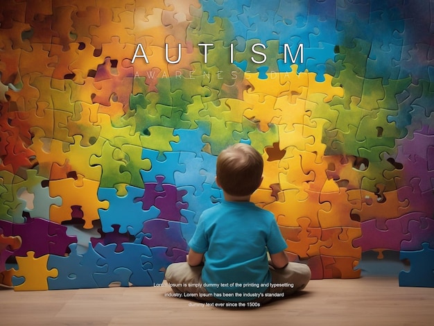 Image conceptuelle d'enfants autistes pour arrière-plan ou affiche