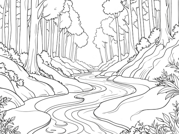 Une image de contour d'une forêt