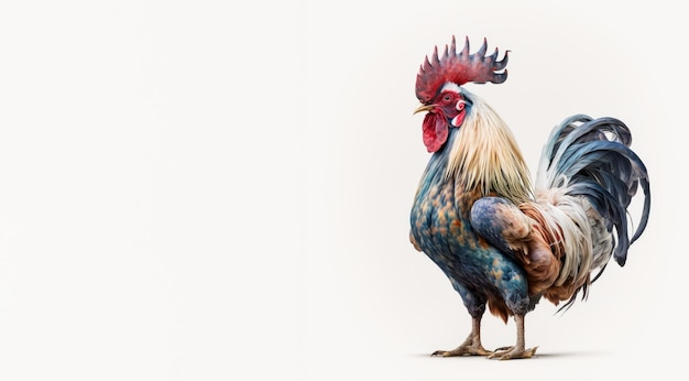 Une image de coq sur fond blanc Generative AI