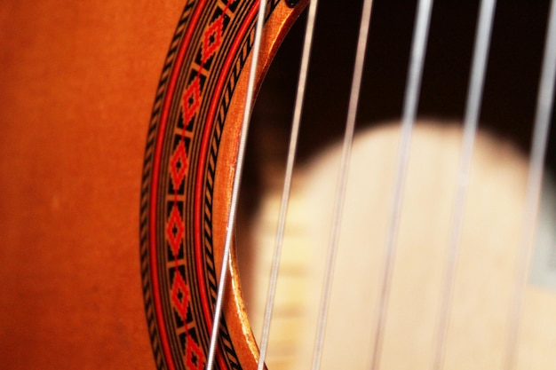 Photo image coupée d'une guitare