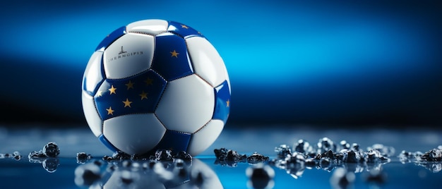 une image de couverture pour le football européen dans un style de photographie de produit