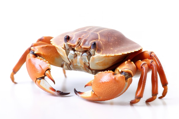 Image d'un crabe sur fond blanc Illustration d'animaux de la faune amphibien AI générative