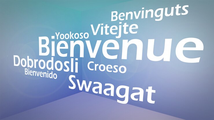 Photo image créative du concept de mots de bienvenue