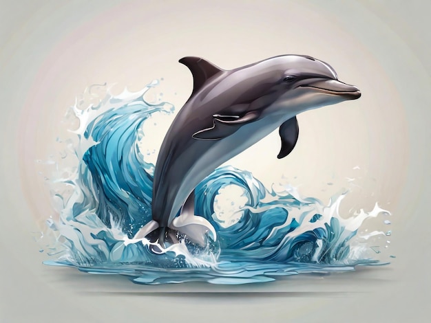 une image d'un dauphin et du dauphin qui est sur une eau