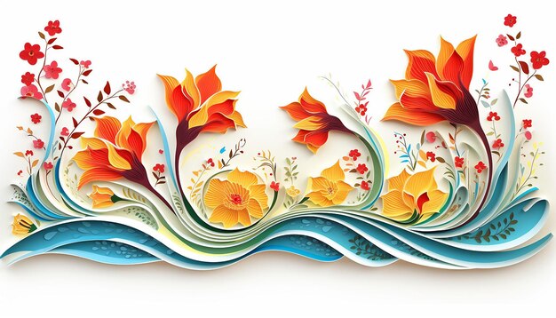 Image de décoration en papier de la fête du printemps de Newroz