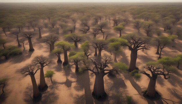 Photo une image d'un désert avec des arbres en arrière-plan