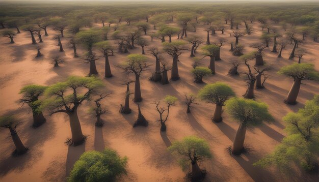 Photo une image d'un désert avec des arbres en arrière-plan