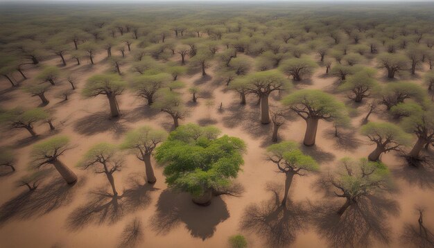 Photo une image d'un désert avec des arbres et le mot arbre en bas