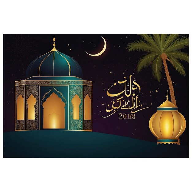 image de design d'illustration de fond pour la célébration de l'Aïd al-Fitr