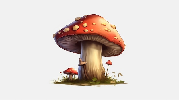 Une image de dessin animé d'un champignon avec les mots "champignon" dessus