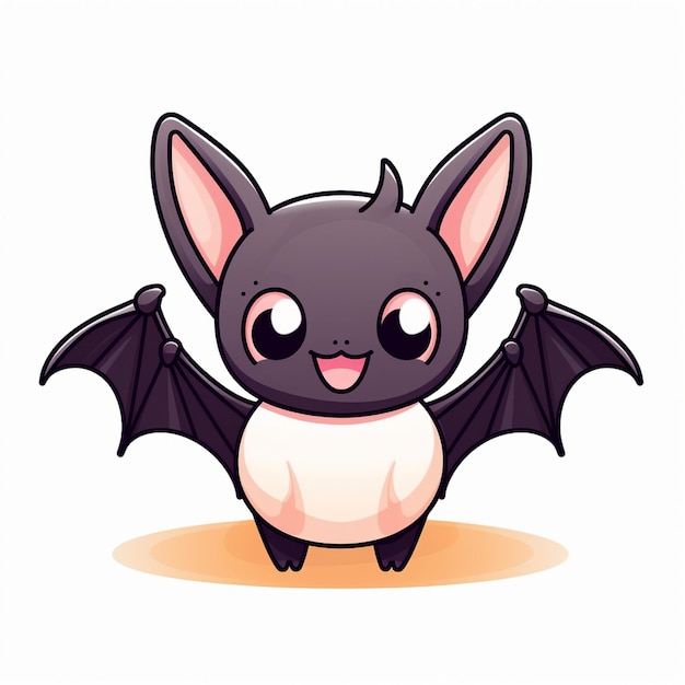 une image de dessin animé d'une chauve-souris avec un fond blanc