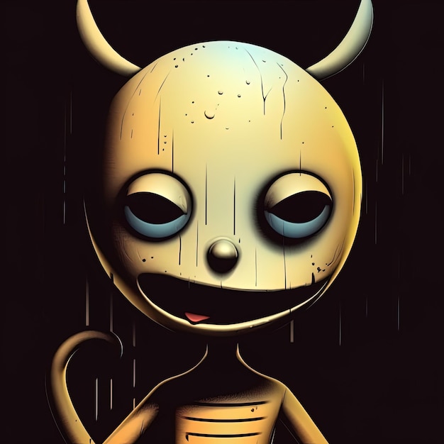 une image de dessin animé d'un diable avec une tasse de café