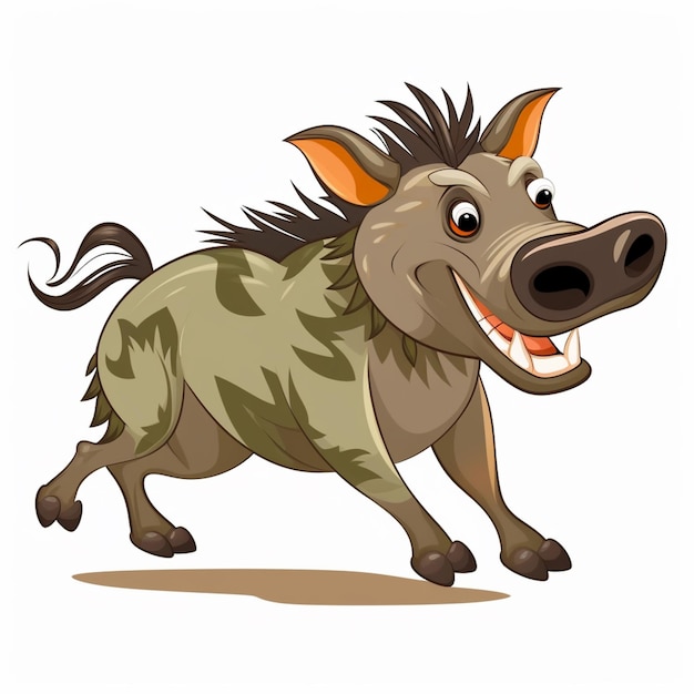 Photo une image de dessin animé d'une hyène en cours d'exécution.
