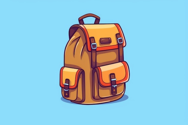 Une image de dessin animé d'un sac à dos qui dit "sac à dos" dessus