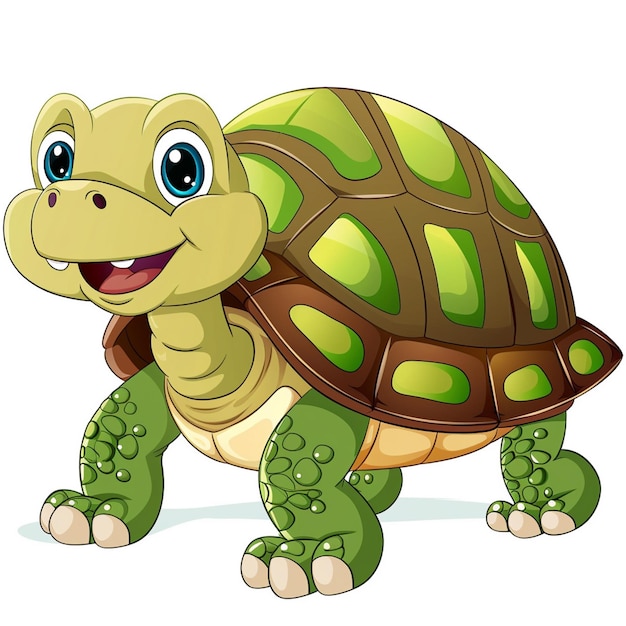 une image de dessin animé d'une tortue avec un sourire sur le visage
