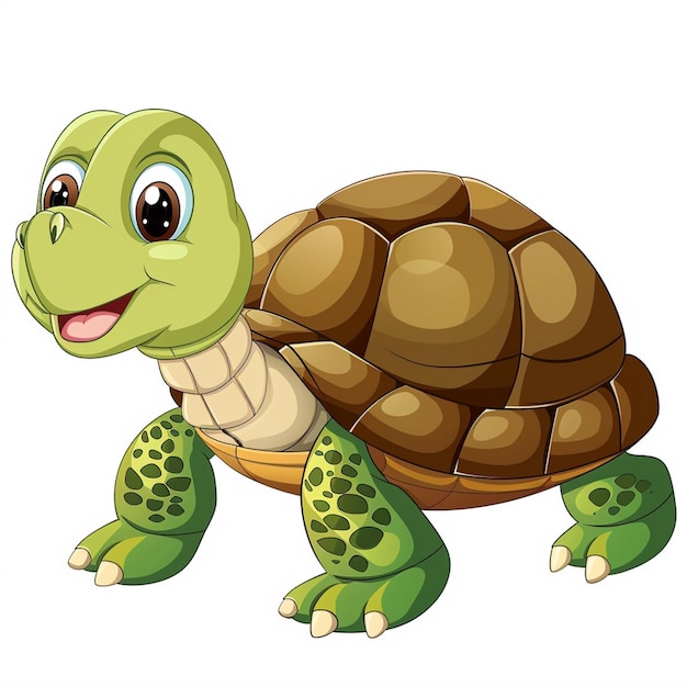 une image de dessin animé d'une tortue avec un sourire sur le visage